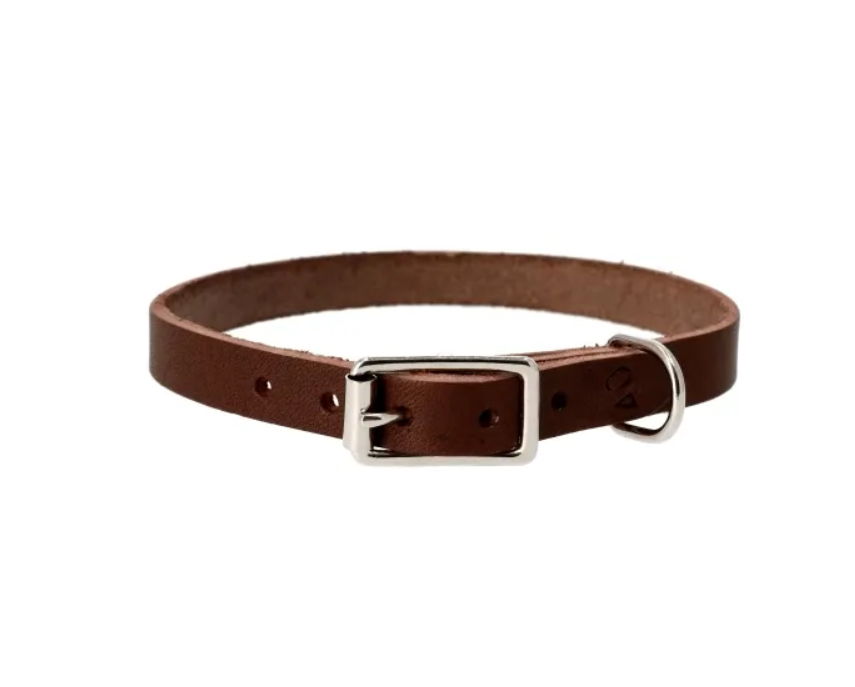 Alac - Halsband Brunt Läder Längd: 30, 35, 40 cm