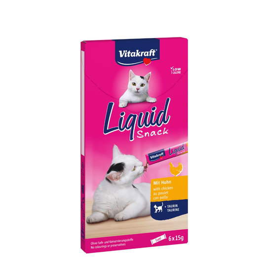  Vitakraft - Liquid Snack Kyckling + Taurin 6x15 g