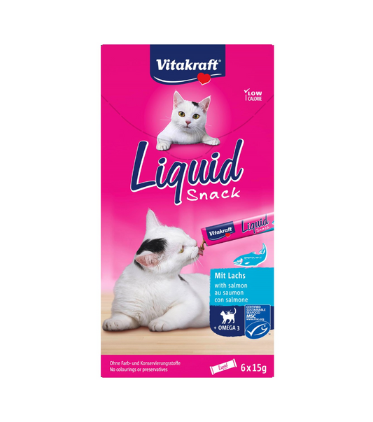  Vitakraft - Liquid Snack Lax + Omega 3, 6x15 g