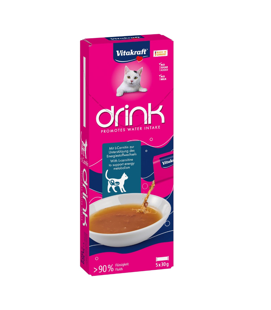 Vitakraft - Dryck / Soppa Lax + L-Carnitine 5x30 g