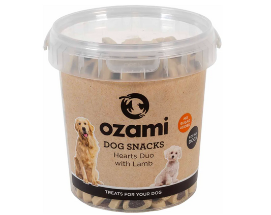 Ozami Dog Snack Hearts Duo Lamb Bucket 500g