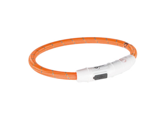 Trixie - Flash light ring USB, XS-S: 35 cm/ø 7 mm, orange