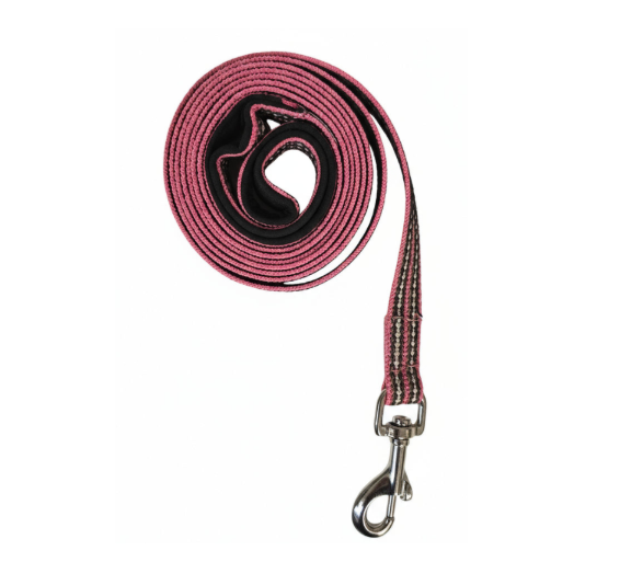 Metizo - Koppel 15mm Gummi/foder Rosa 180cm med pistolhake