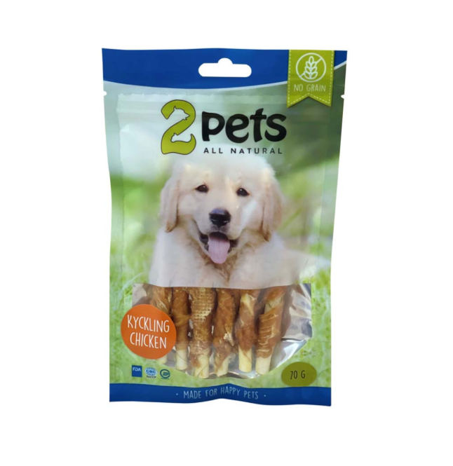 2pets - Tuggpinne m kycklingfilé 12cm 6-pack, 70g