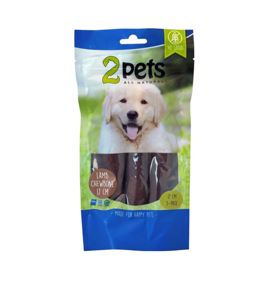 2pets - Tuggrulle m lamm 17cm 3-pack, 140g