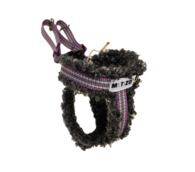 Metizo - MetizoEazy, Sele med knäppe &  foder av fårskinnsimitation, Lila XXS-S