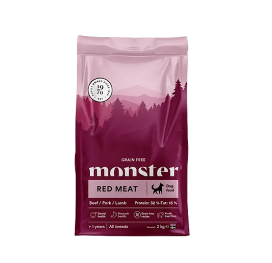 Monster Dog Adult Grain Free Red Meat Nöt, Gris & Lamm