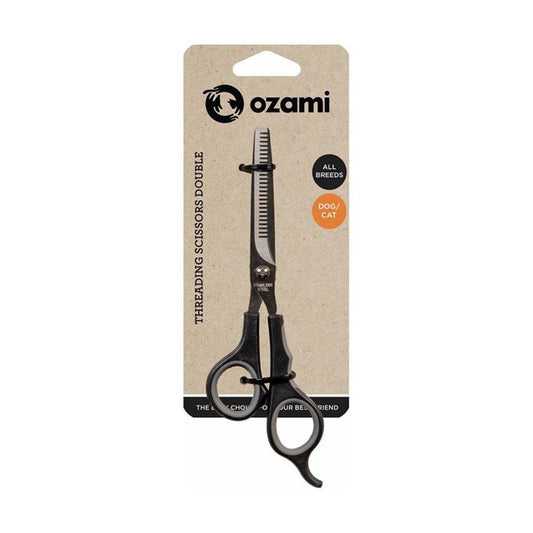  Ozami grooming knife dubbel för hund & katt - 17 cm