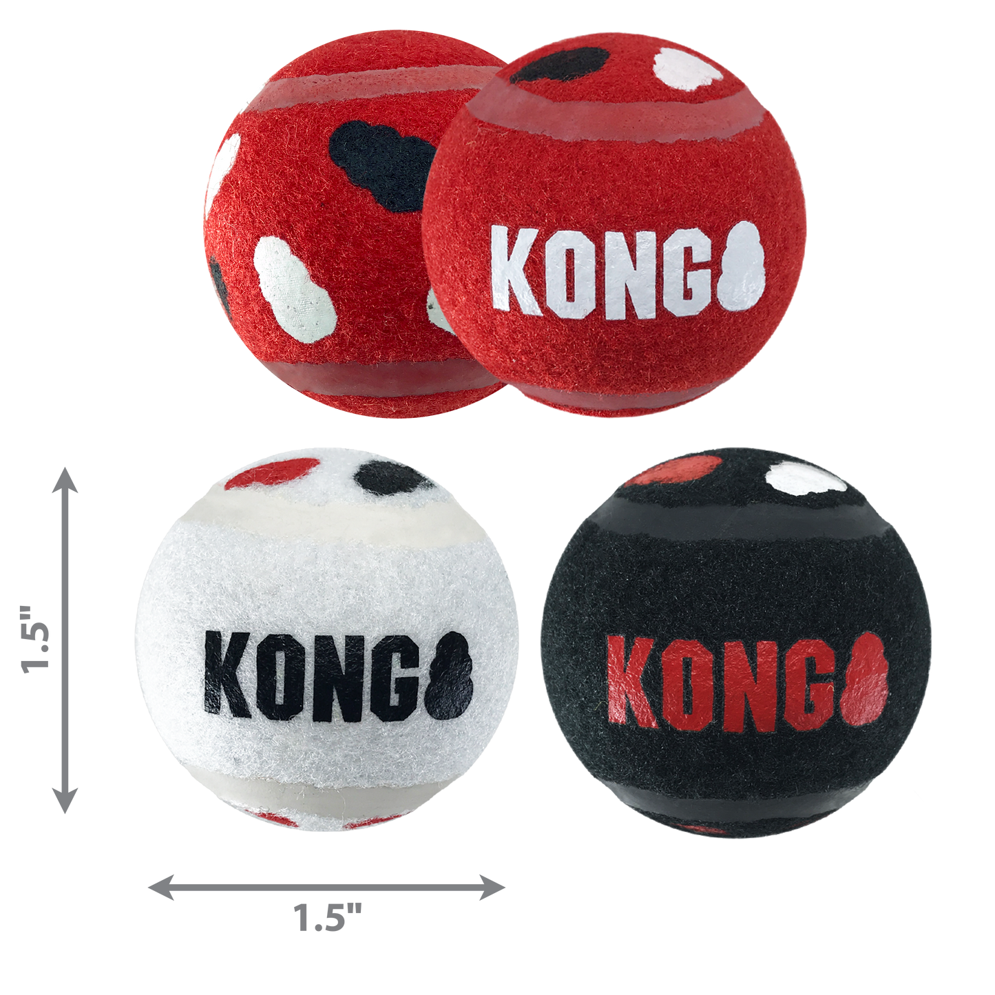 KONG - Signature Sportbollar XSmall & Small 3-pk