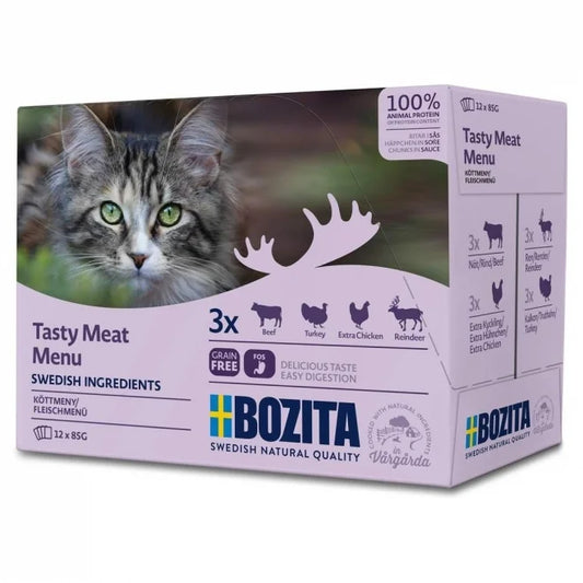 Bozita - Katt, Pouch Multibox Köttmeny i Sås 85 g x 12 st