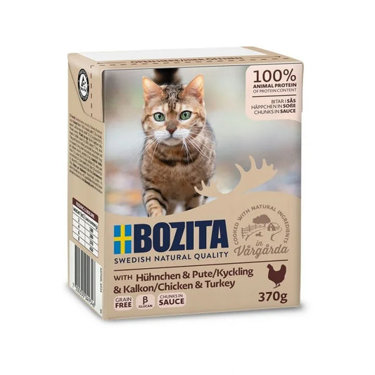 Bozita - Katt, Bitar i sås Kyckling & Kalkon 370 g