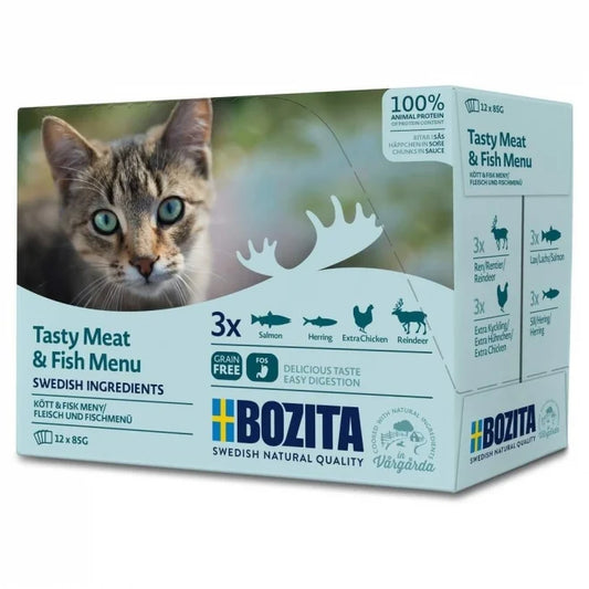 Bozita - Katt, Pouch Multibox Kött & Fisk i Sås 85 g x 12 st