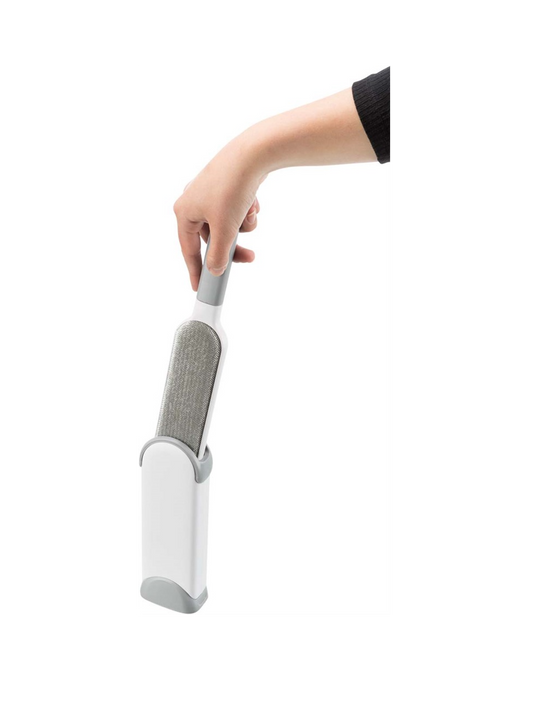 Trixie - Kläd och textilborste med rensstation, 33 cm, vit/grå