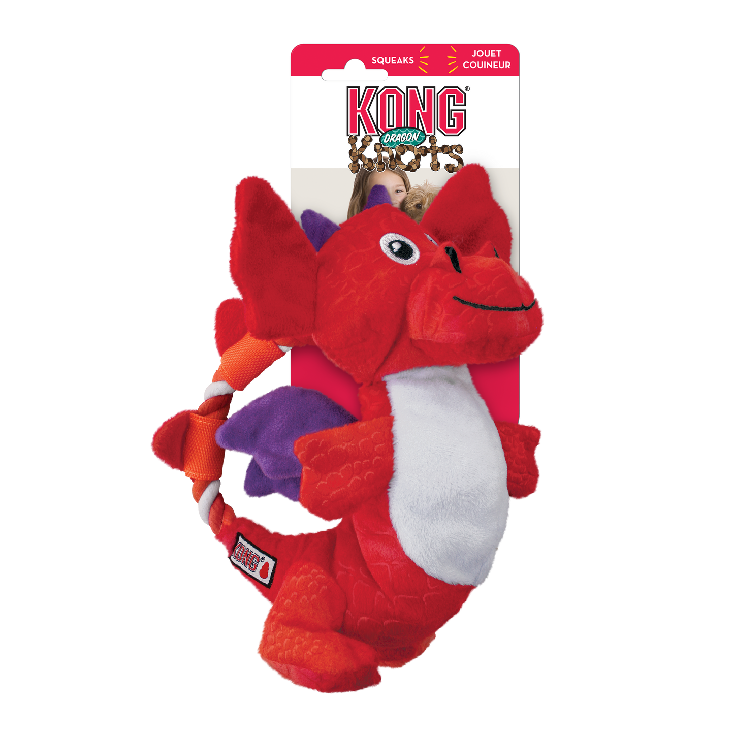 KONG - Dragon Knots 25 cm, Mixade färger