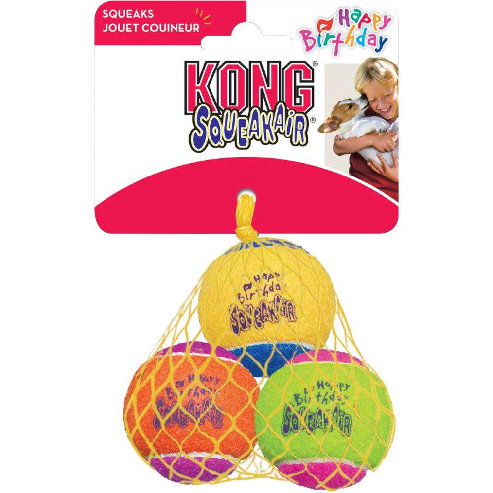 KONG - SQUEAKAIR Födelsedagsbollar 3-pk
