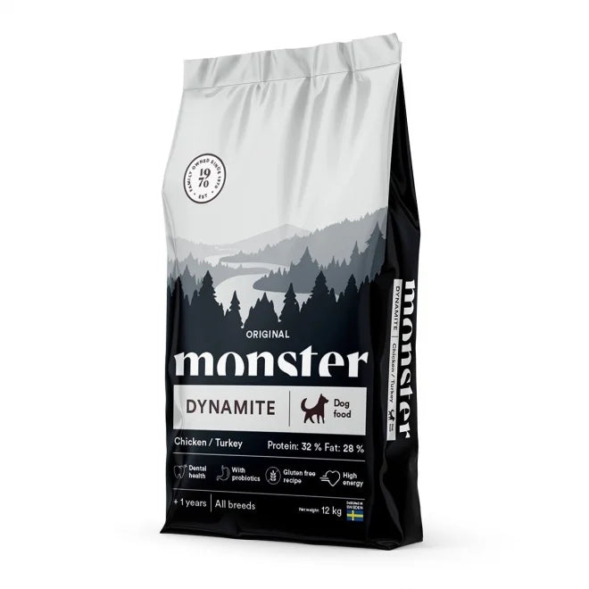 Monster - Dog Adult All Breeds Dynamite Kyckling & Kalkon