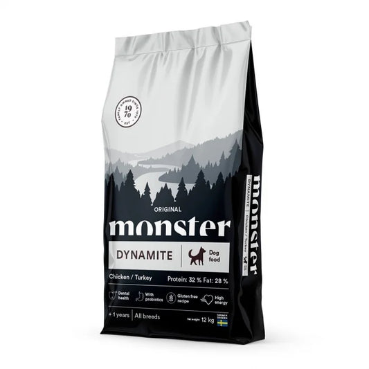 Monster - Dog Adult All Breeds Dynamite Kyckling & Kalkon