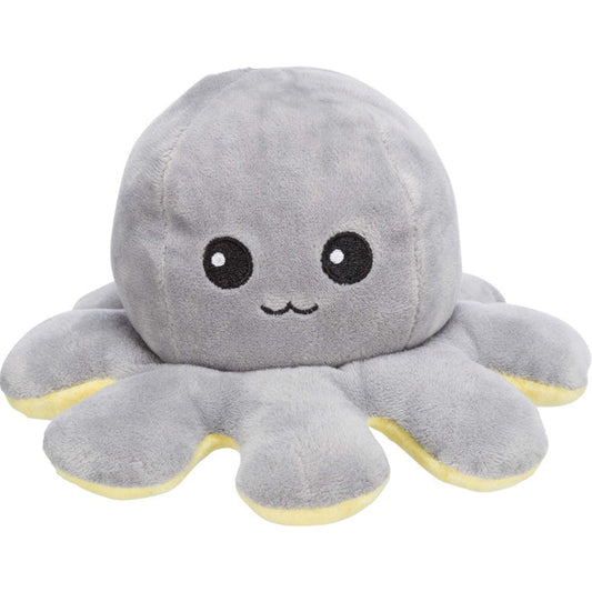 Trixie - Vändbar bläckfisk, plysch, 19 cm, grå/gul