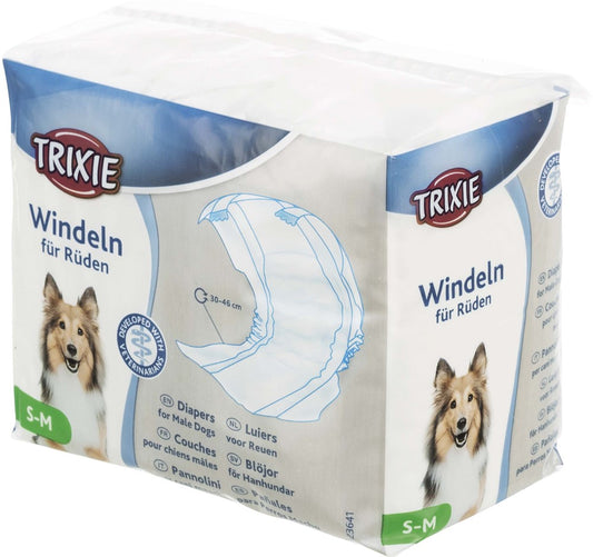 Trixie - Blöjor för hanhund, S-M: 30-46 cm, 12-pack