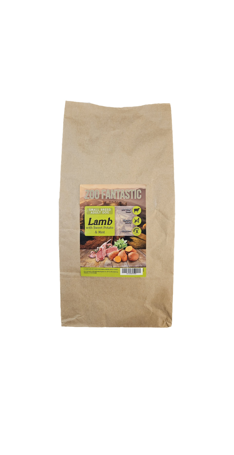 Zoo Fantastic - Hund - Grain free, Small breed, Adult, Lamm med sötpotatis & mynta