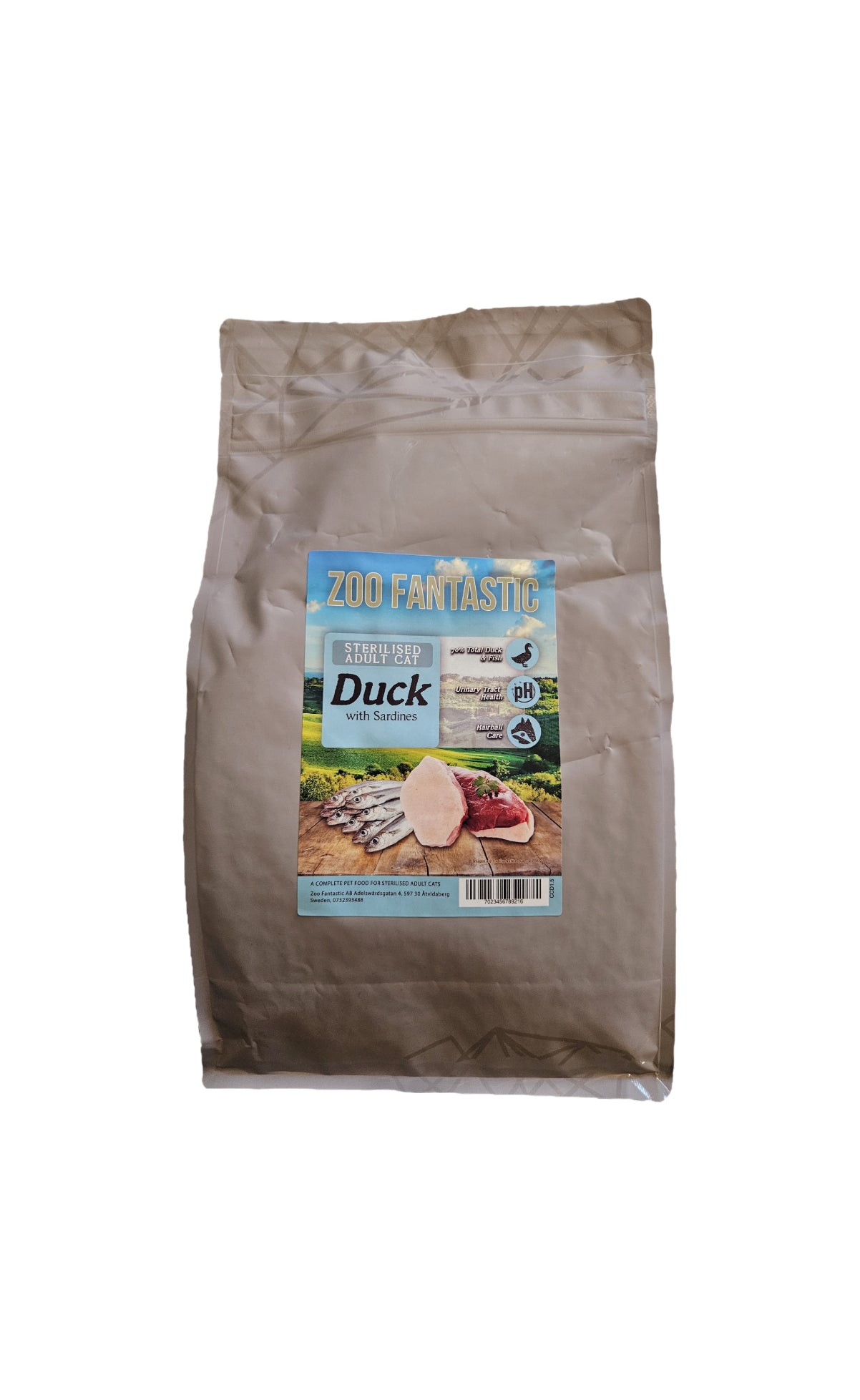 Zoo Fantastic - Katt Steriliserad Vuxen - Anka med Sardiner