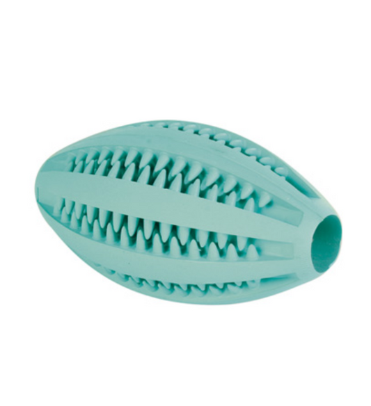 Trixie - Denta Fun, rugbyboll m mintsmak, naturgummi, ø 11 cm