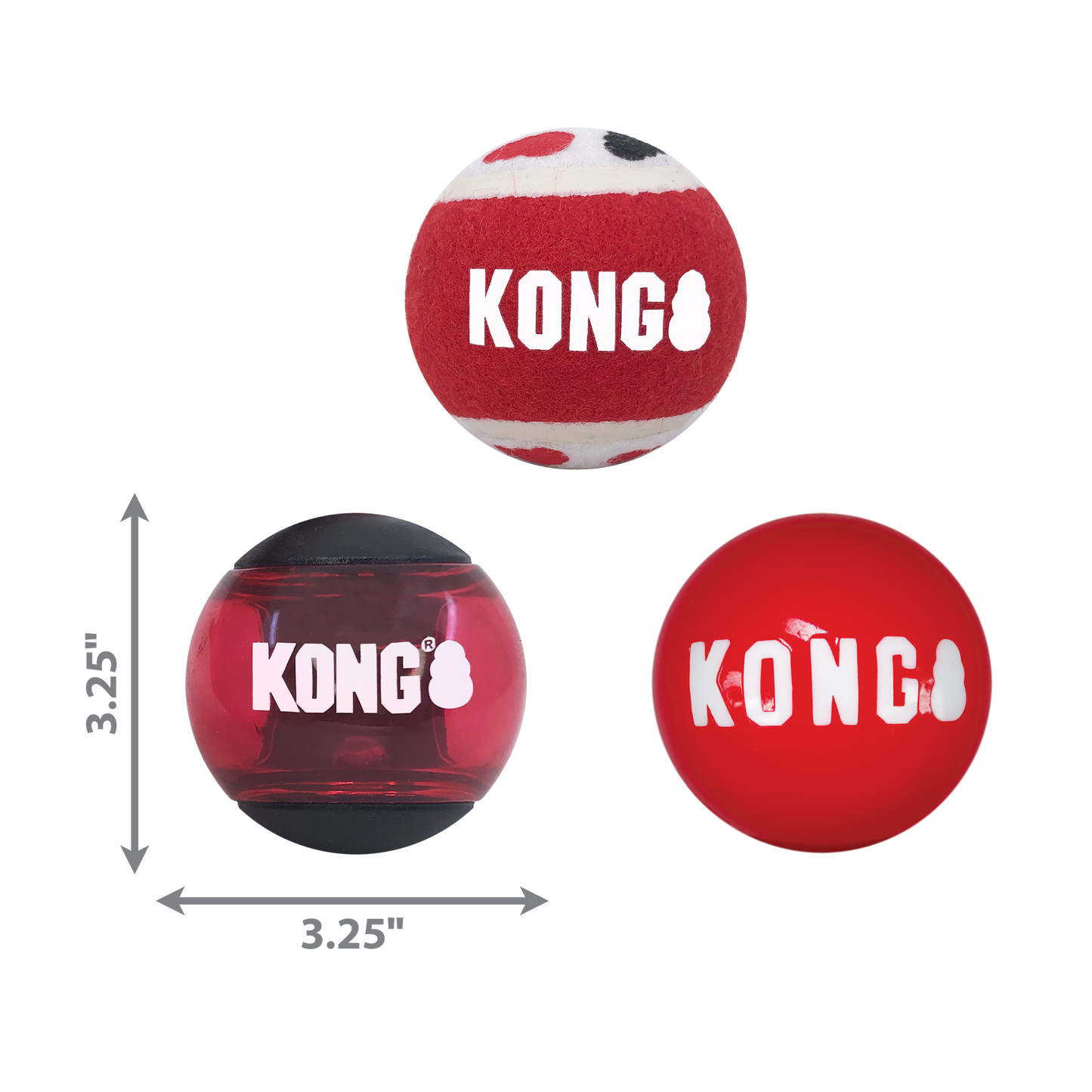 KONG - Signature Sportbollar XSmall & Small 3-pk