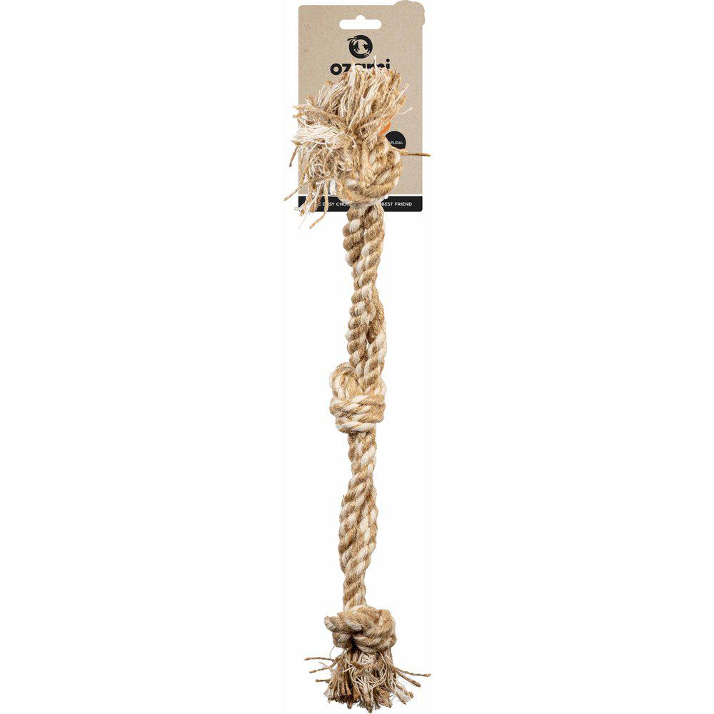 Hundleksak Twisted 3 Knots Dubbelrep 46cm