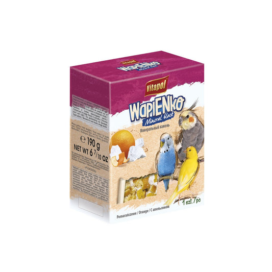 Vitapol - XL kalkstenskub ORANGE - kub för papegojor 190g