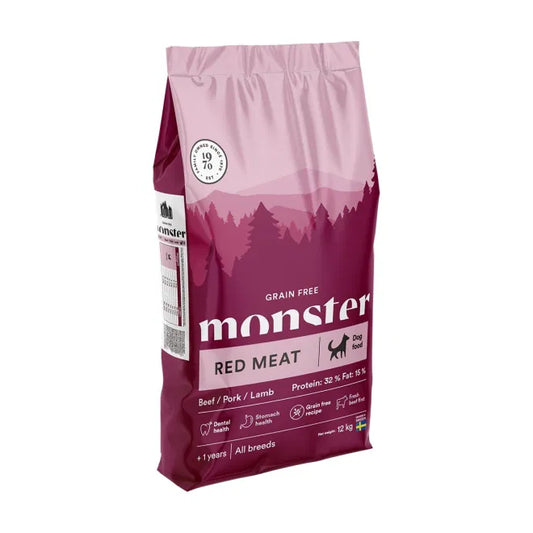 Monster Dog Adult Grain Free Red Meat Nöt, Gris & Lamm
