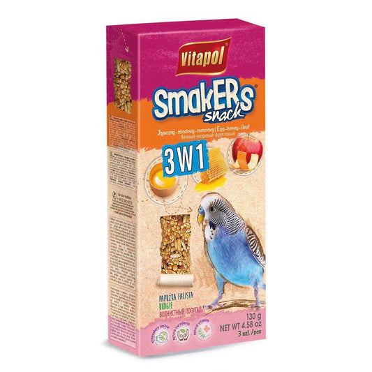 Vitapol Smakers - Undulat - Frukt / Honung / Ägg - 130 g